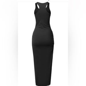 Women's Shirring Racerback Tank Maxi Dress Size M